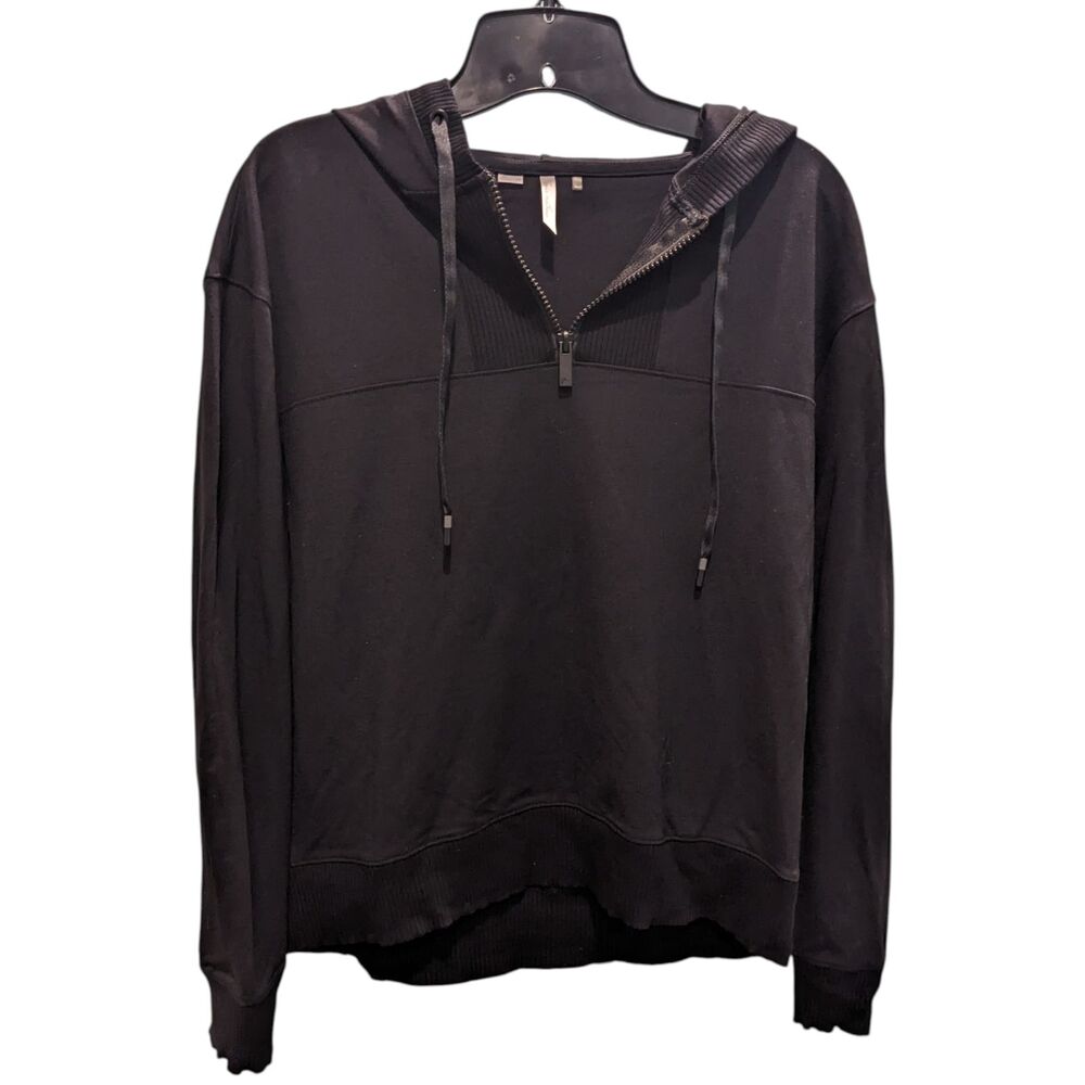 Travis Mathew New Horizon 1/4 Zip Ribbed Cropped Hoodie Pullover M Athleisure